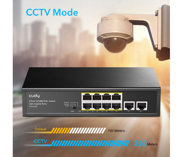 Cudy 10p FS1010P (8x10/100Mbit PoE+, 2x100Mbit) - 1189162 - zdjęcie 3
